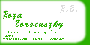 roza borsenszky business card